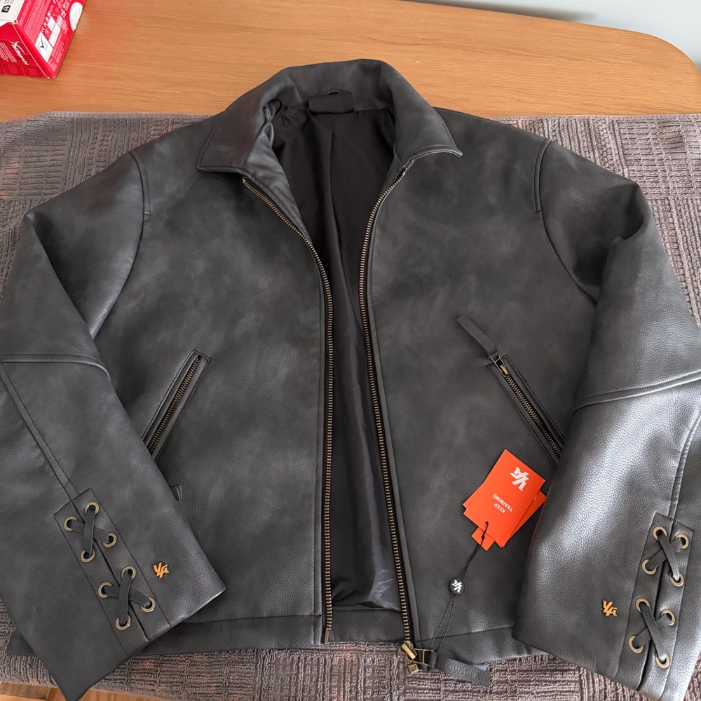 Young La Men's Black Leather Jacket